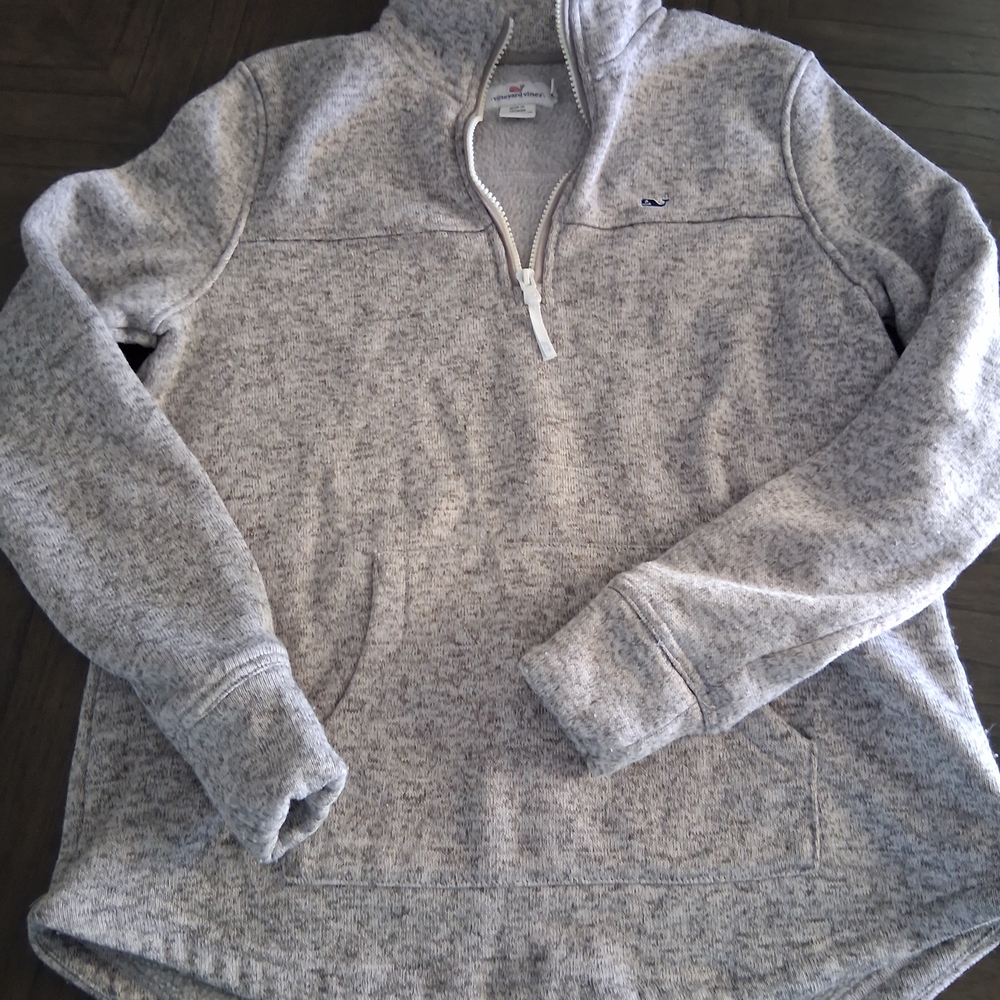 Women's Gray Quarter-Zip Sweater